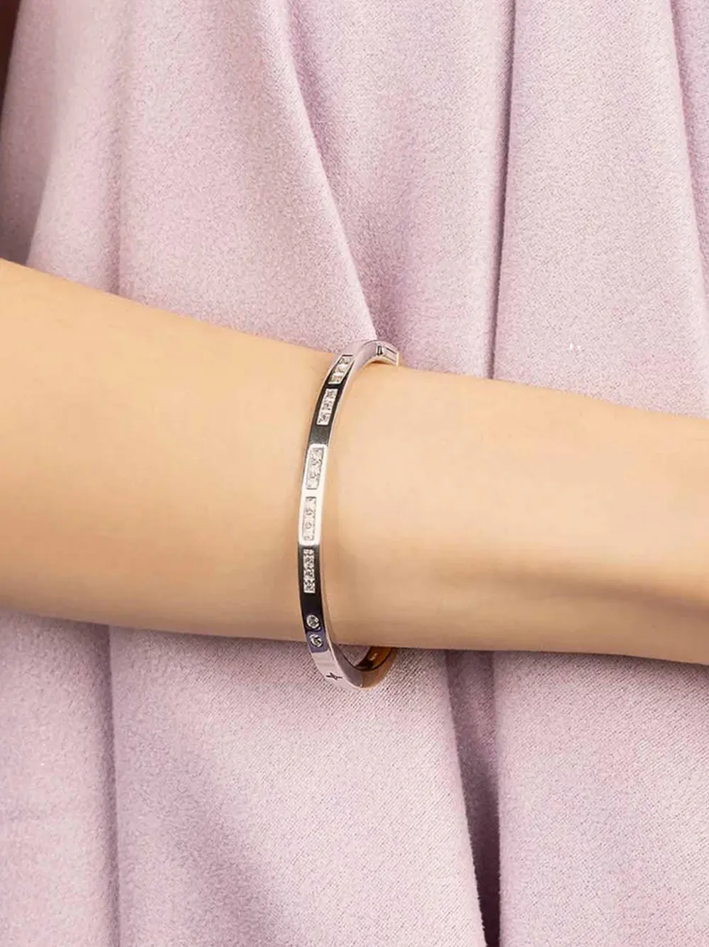  Apm Monaco Morse Toi Moi Bangle - Argent 