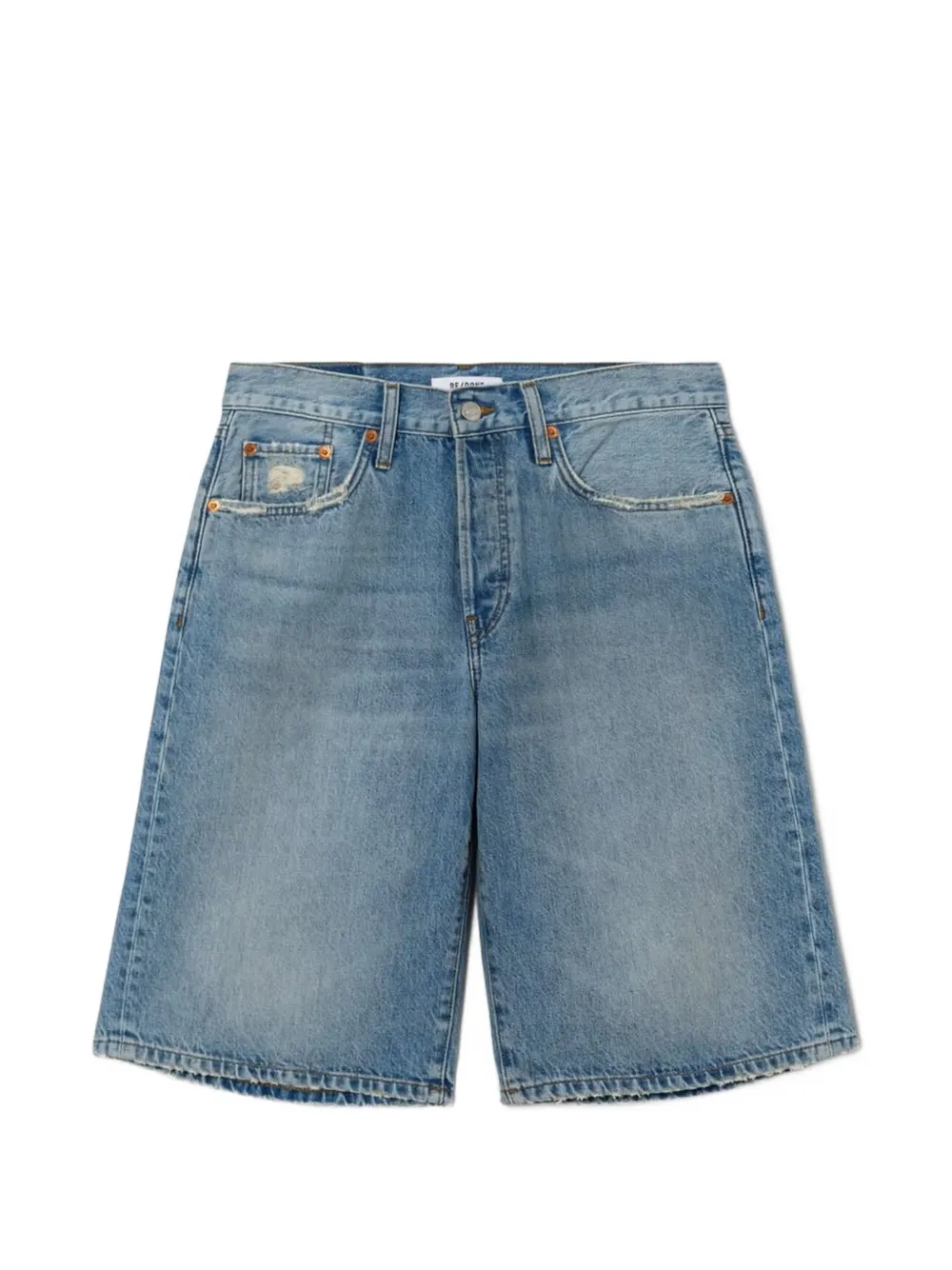 RE/DONE Skater distressed denim shorts - Blu