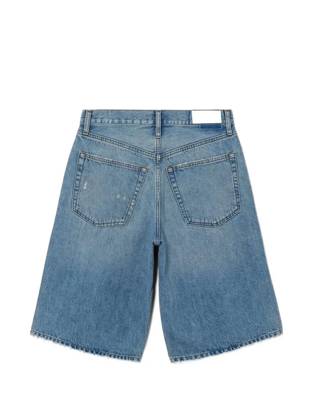 RE DONE Skater distressed denim shorts Blauw