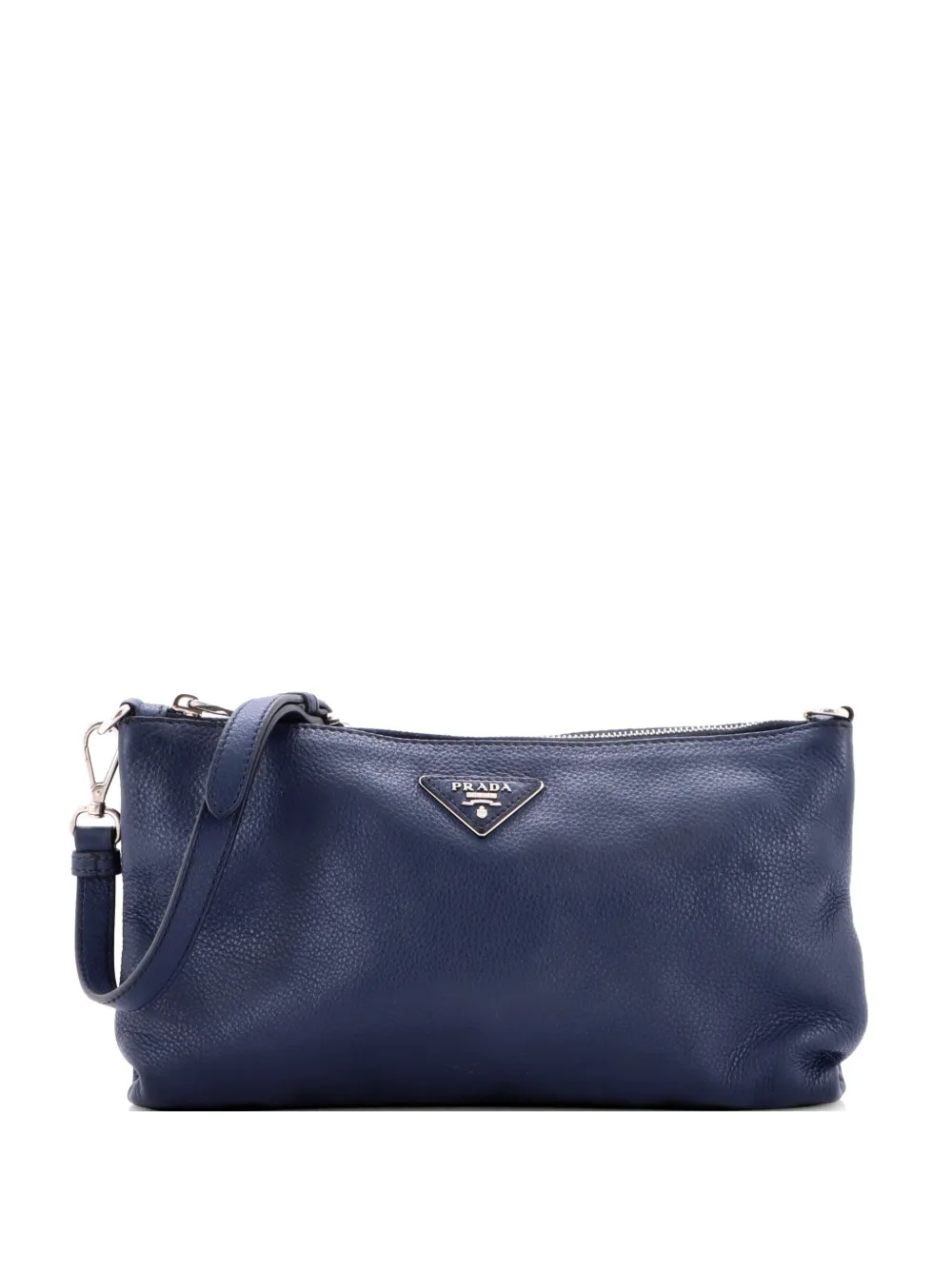 Prada Pre-Owned Flat Zip Vitello Daino Mini crossbody bag - Blu