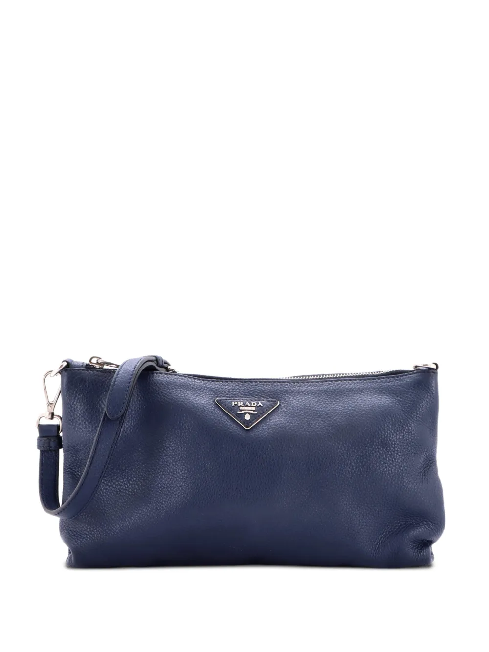 Prada Pre-Owned Flat Zip Vitello Daino Mini crossbody bag - Blu