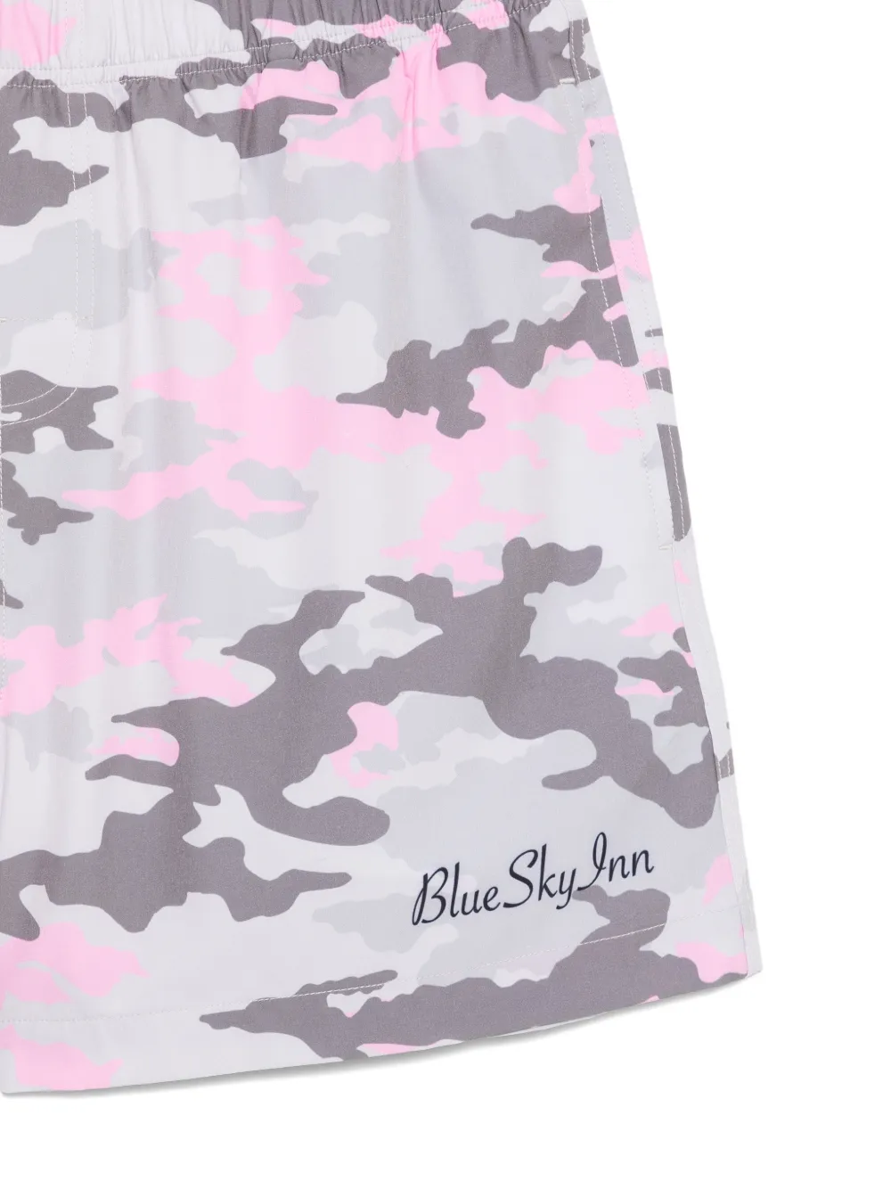 BLUE SKY INN Zwembroek met camouflageprint en geborduurd logo Roze