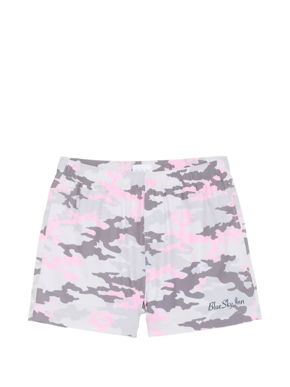 BLUE SKY INN camouflage-print logo-embroidered swim shorts - Rosa