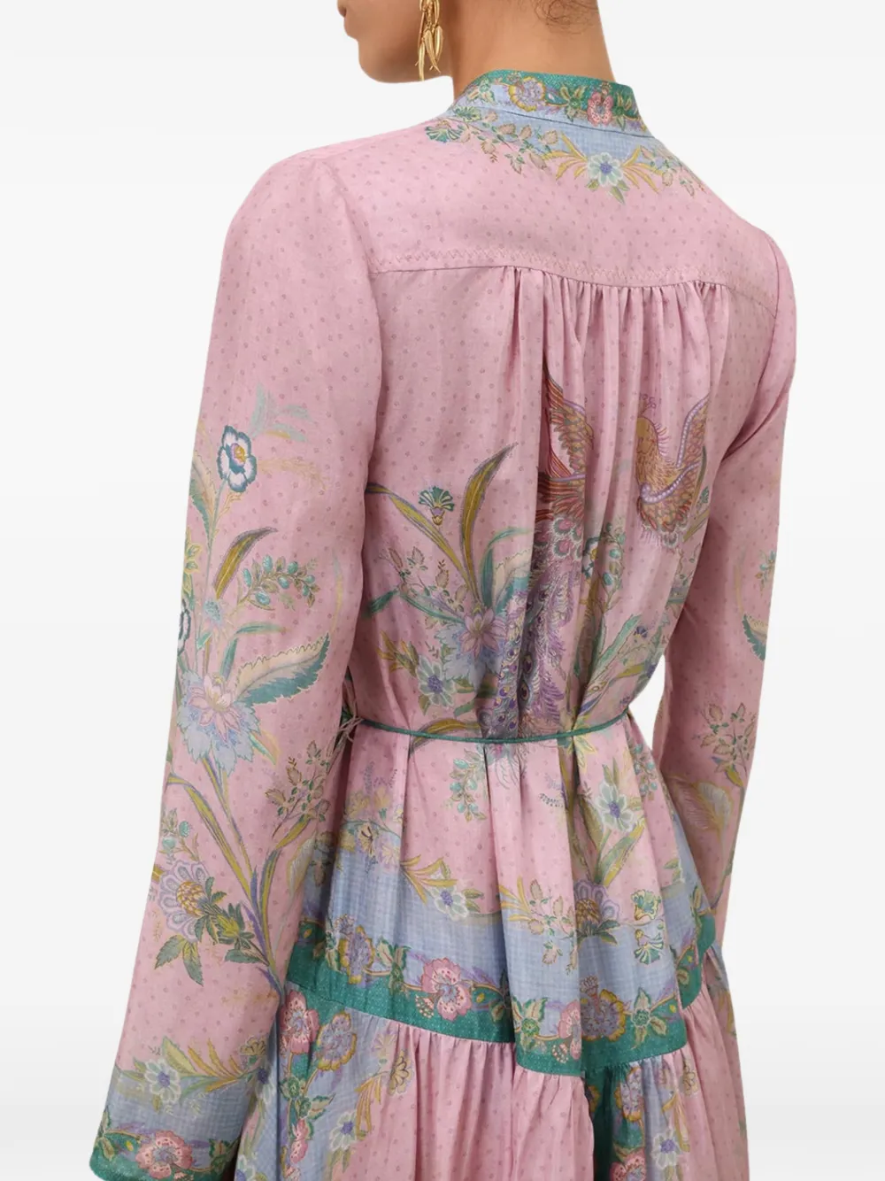 ZIMMERMANN Zijden maxi-jurk met bloemenprint Roze