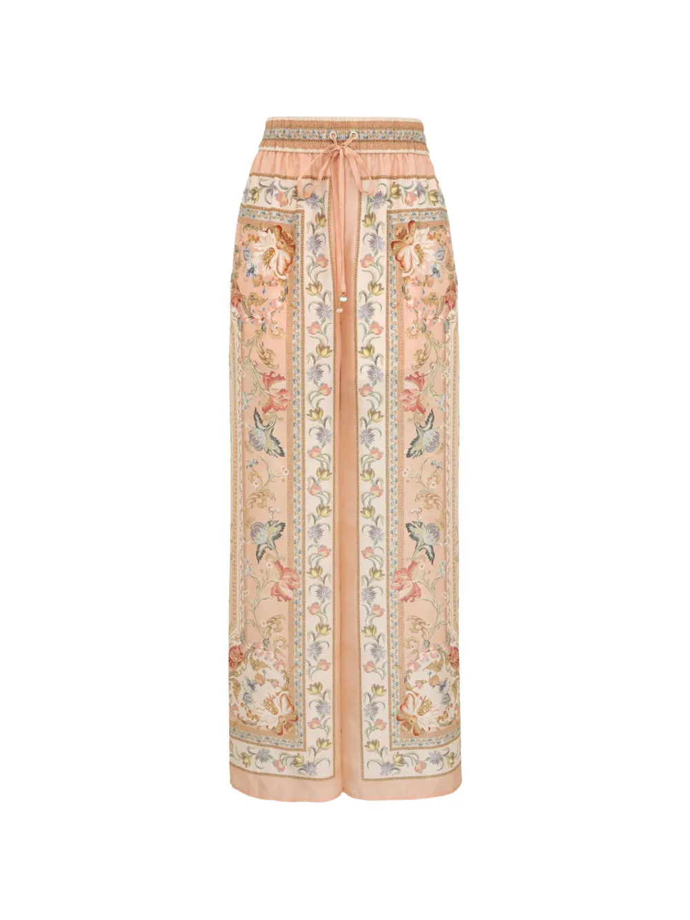 ZIMMERMANN Roselight floral-print silk trousers - Toni neutri