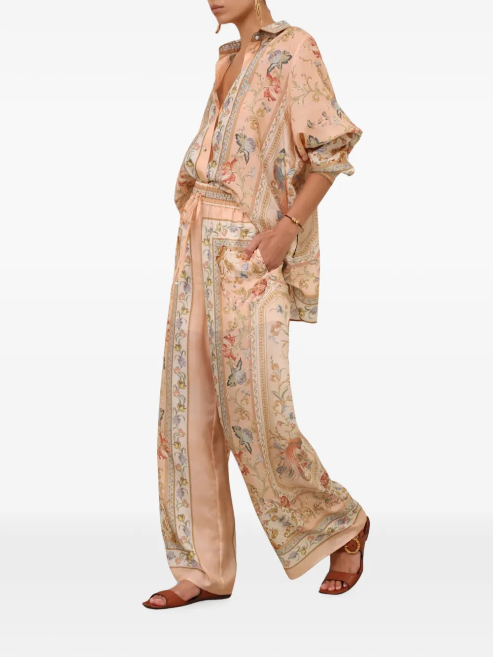 ZIMMERMANN Roselight ruimvallende broek Beige