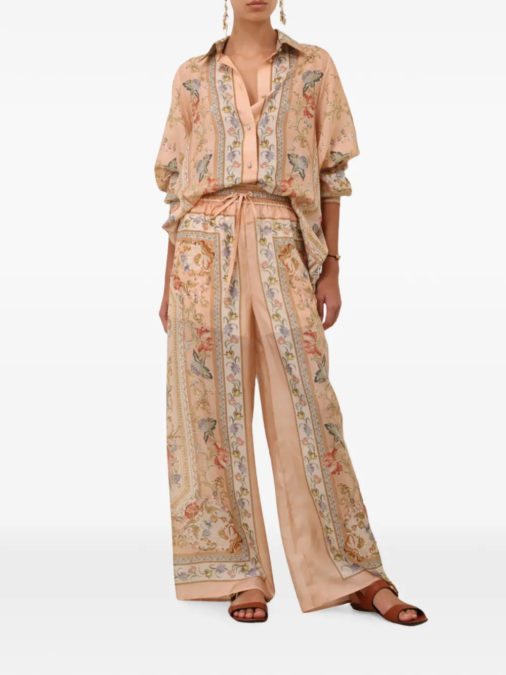ZIMMERMANN Roselight ruimvallende broek Beige