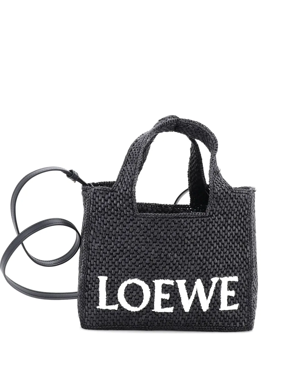 Loewe Pre-Owned Paula's Ibiza Logo Convertible Raffia Small tote bag - Black