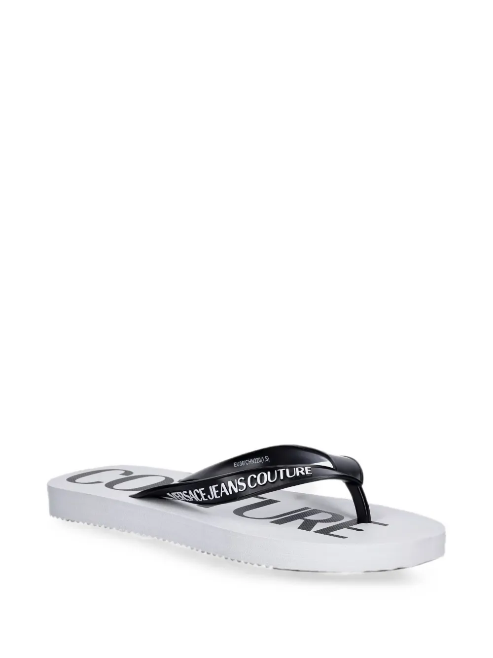Versace Jeans Couture logo-print flip-flops Zwart