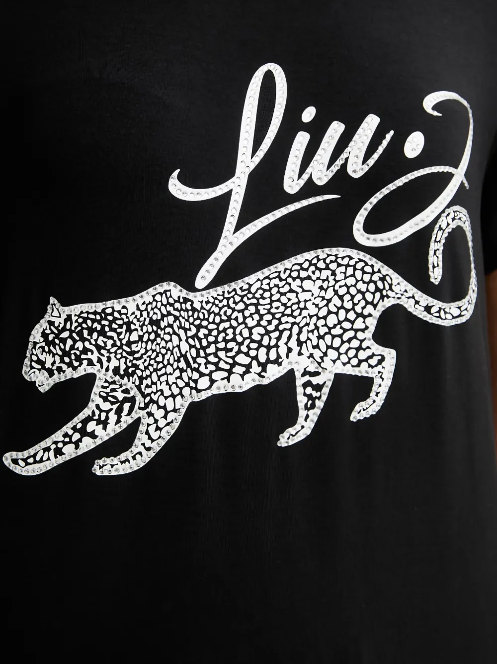 LIU JO Jurk verfraaid met stras en logoprint Zwart