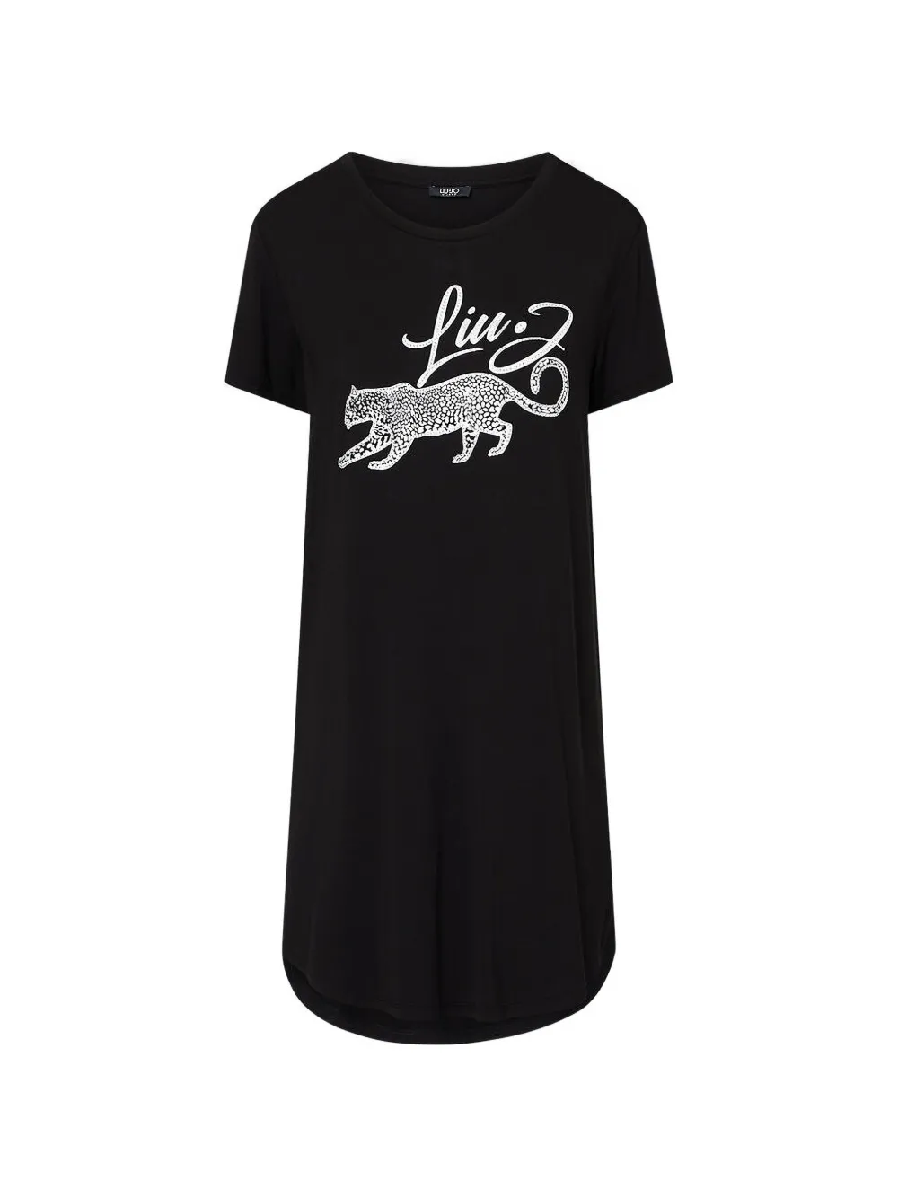 LIU JO logo-print rhinestone-embellished mini dress - Nero