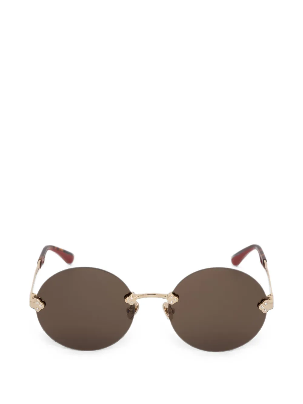 Vivienne Westwood Rahmenlose Franklin Sonnenbrille mit rundem Gestell - Braun
