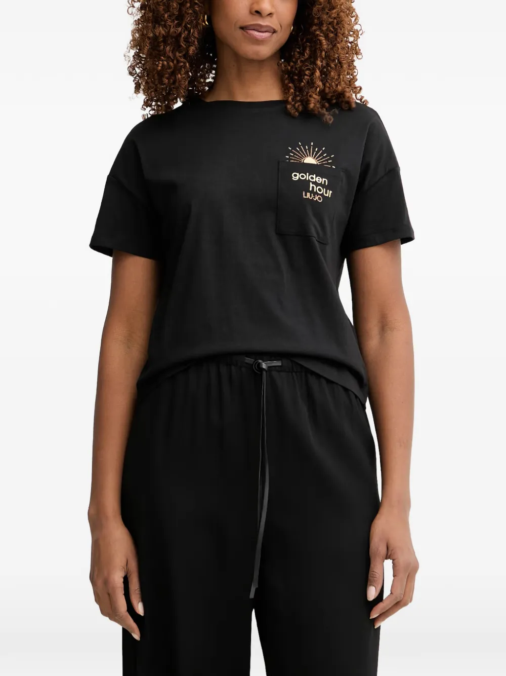 LIU JO T-shirt with pocket - Schwarz