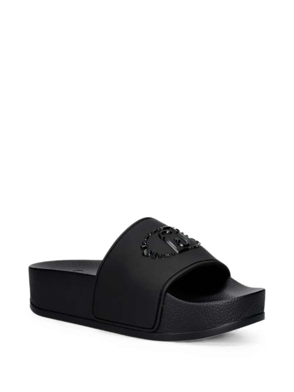 LIU JO logo-plaque platform slides Zwart