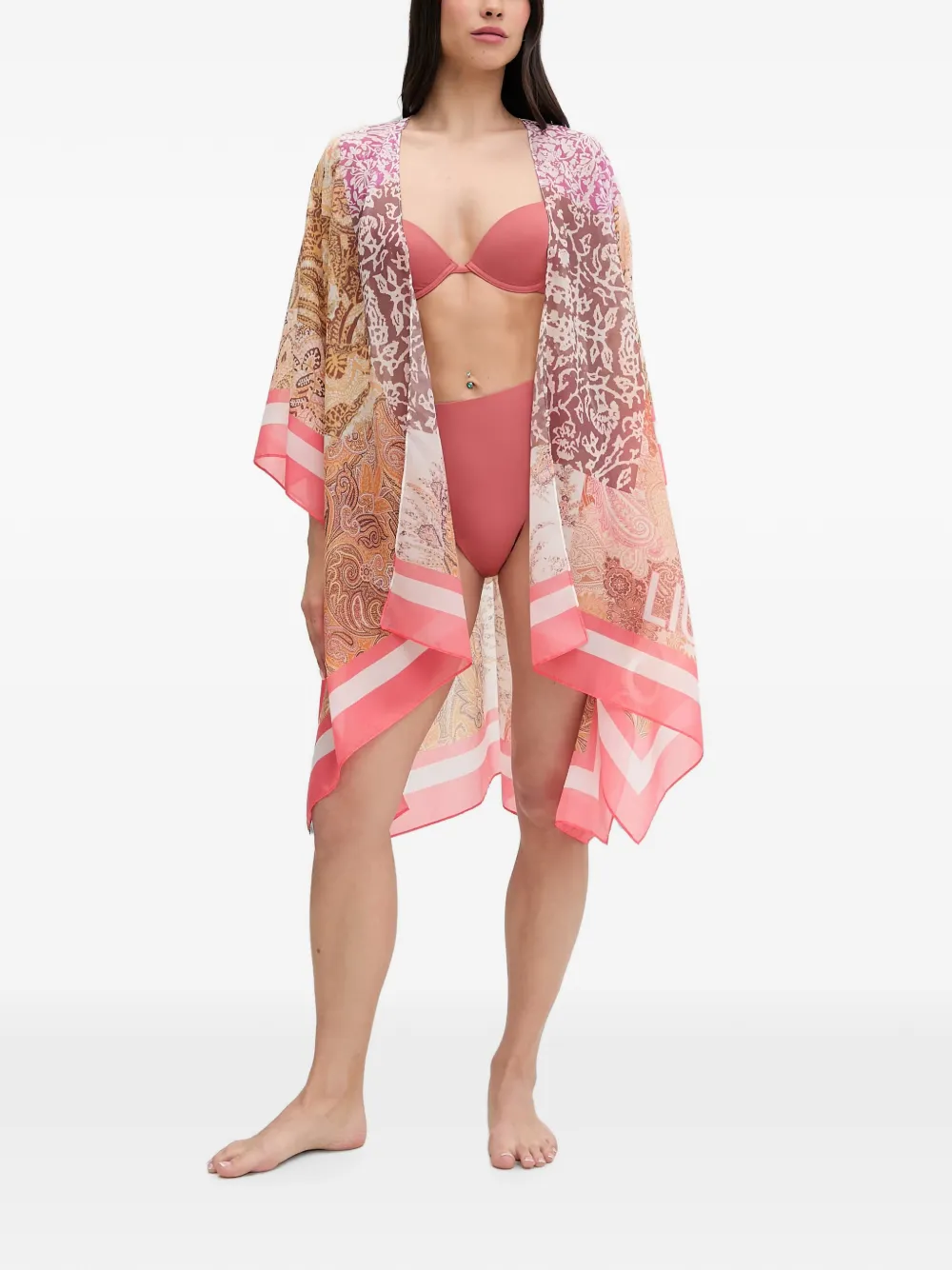 LIU JO paisley-print beach cover-up - Nude