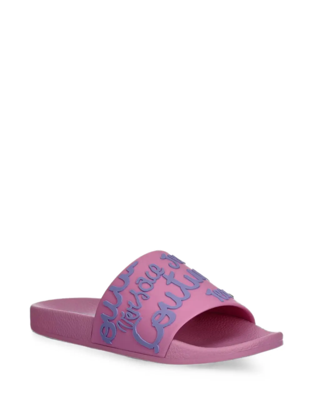 Versace Jeans Couture logo-embossed slides Roze