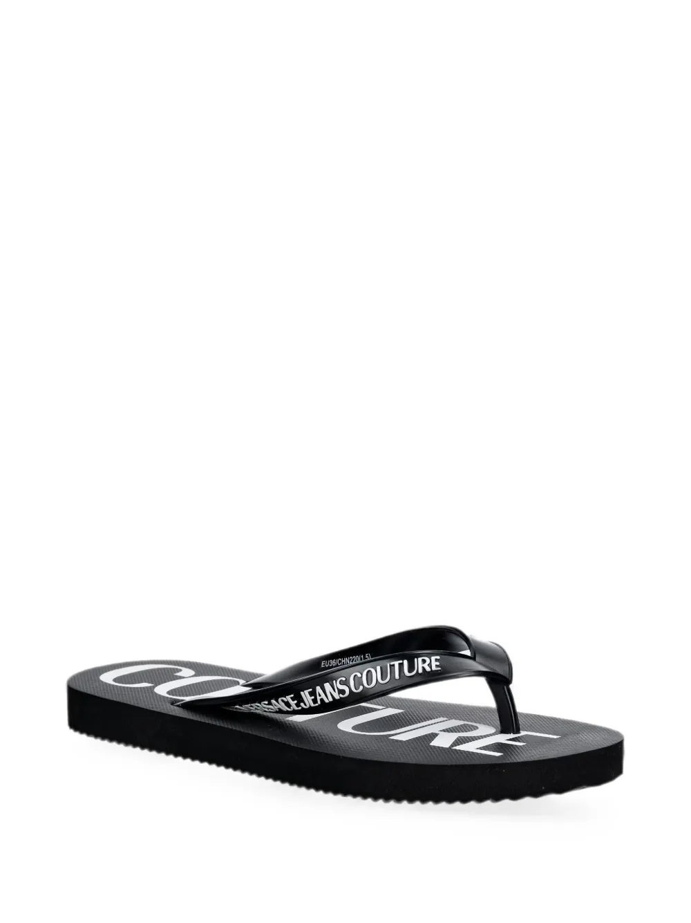 Versace Jeans Couture logo-print flip-flops Zwart