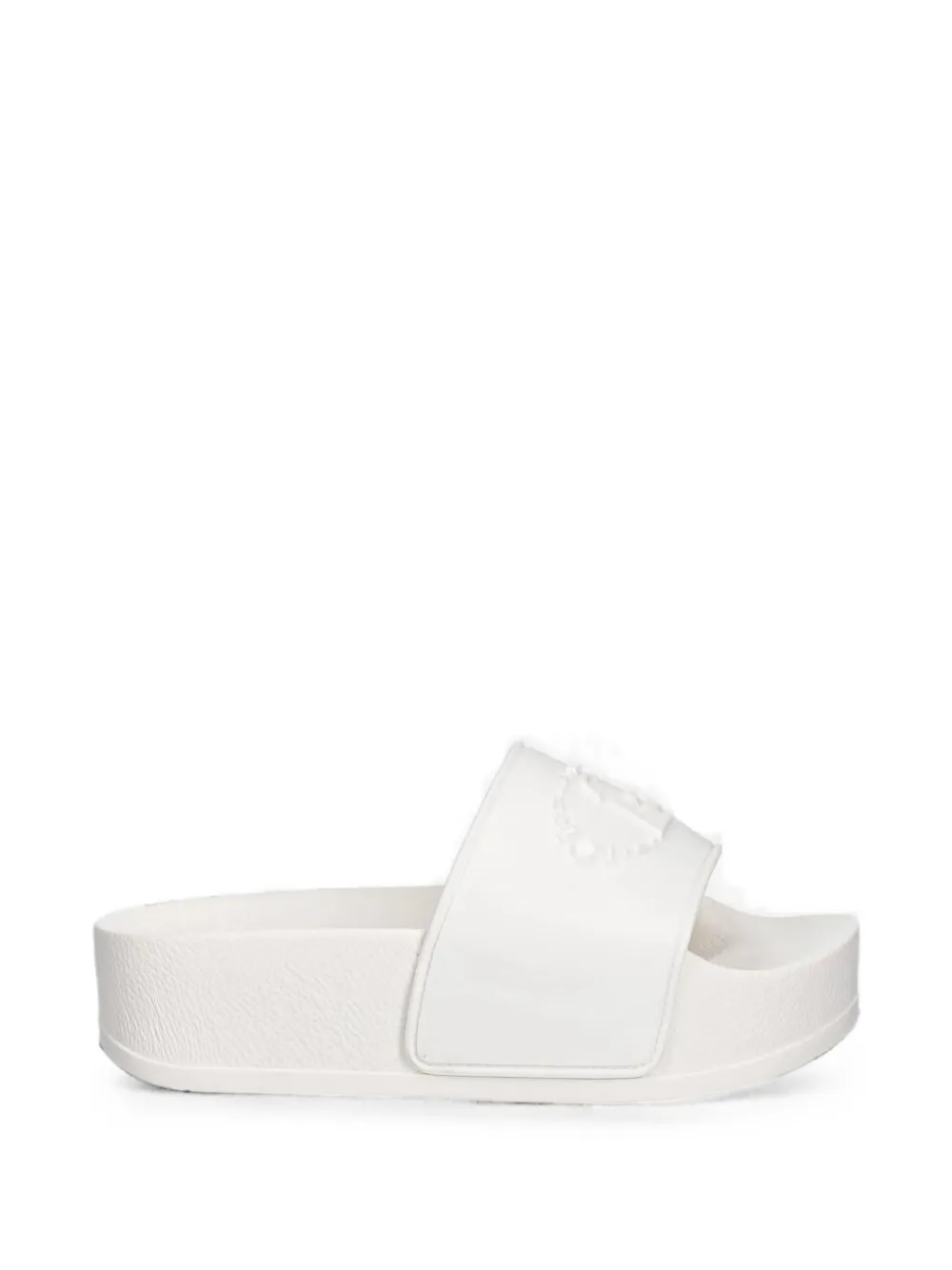 LIU JO logo-embossed platform slides - Weiß