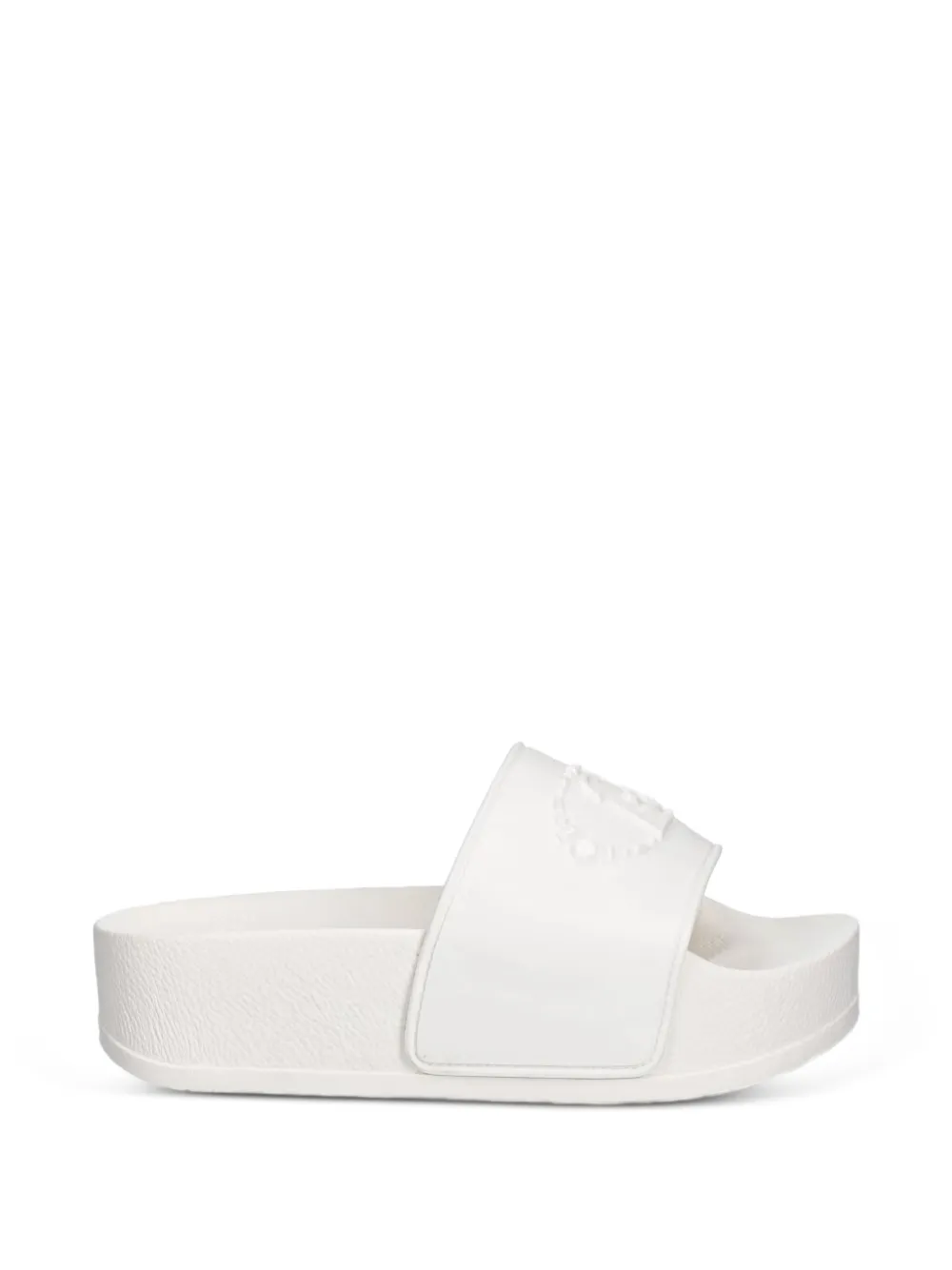 LIU JO logo-embossed platform slides - Weiß