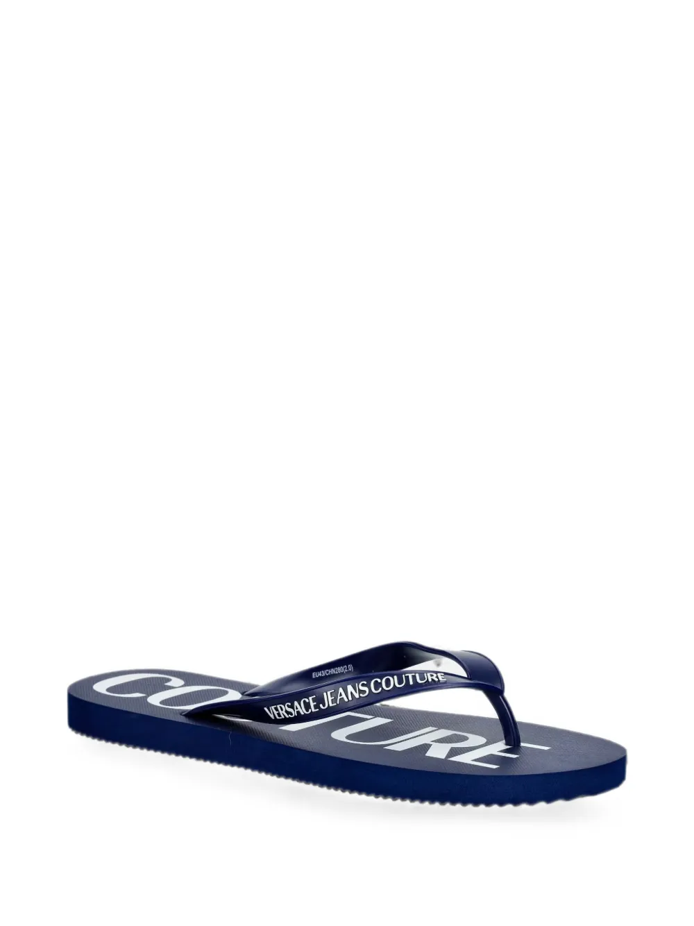 Versace Jeans Couture logo-print flip flops Blauw
