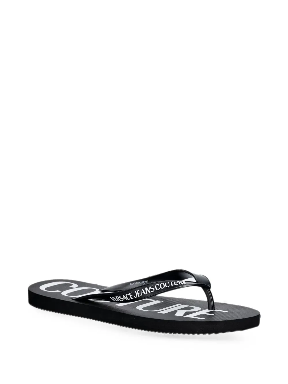 Versace Jeans Couture logo-print flip-flops Zwart