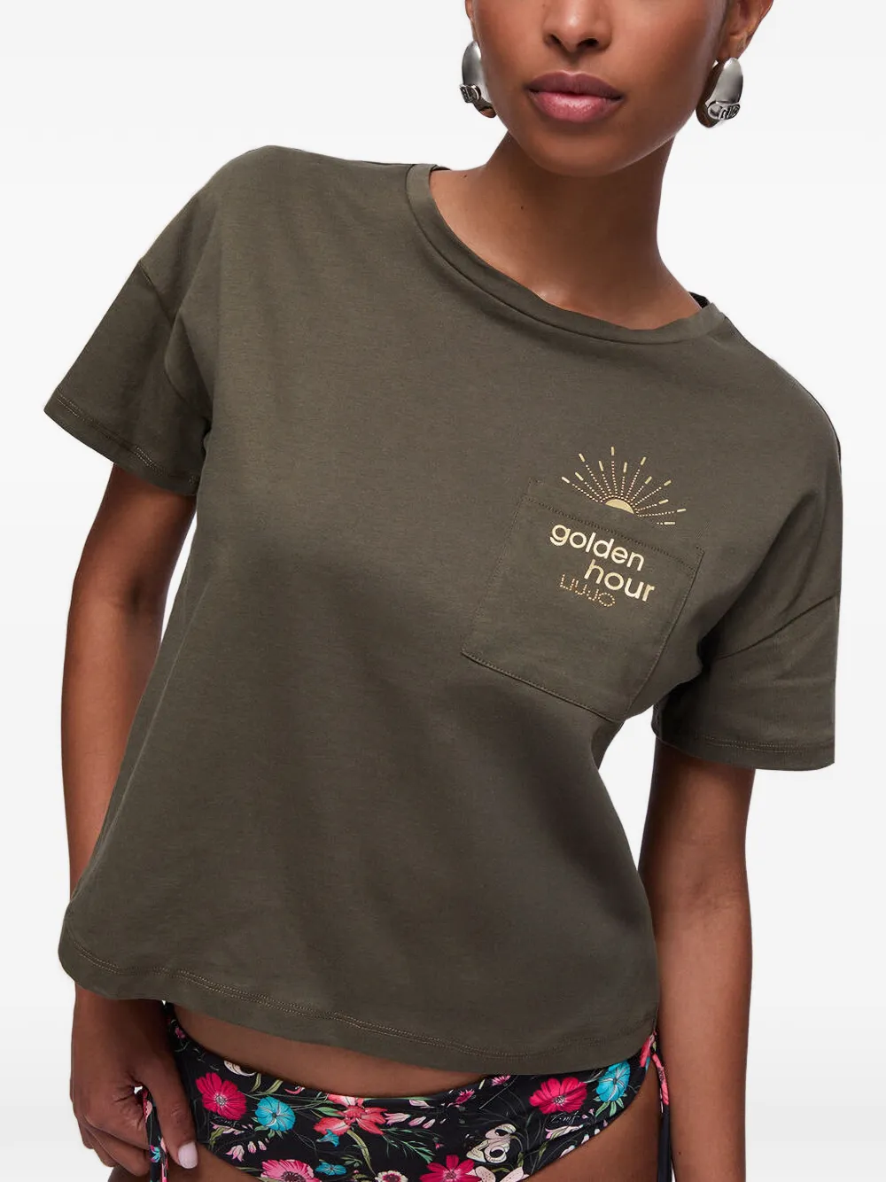 LIU JO T-shirt met borstzak Groen