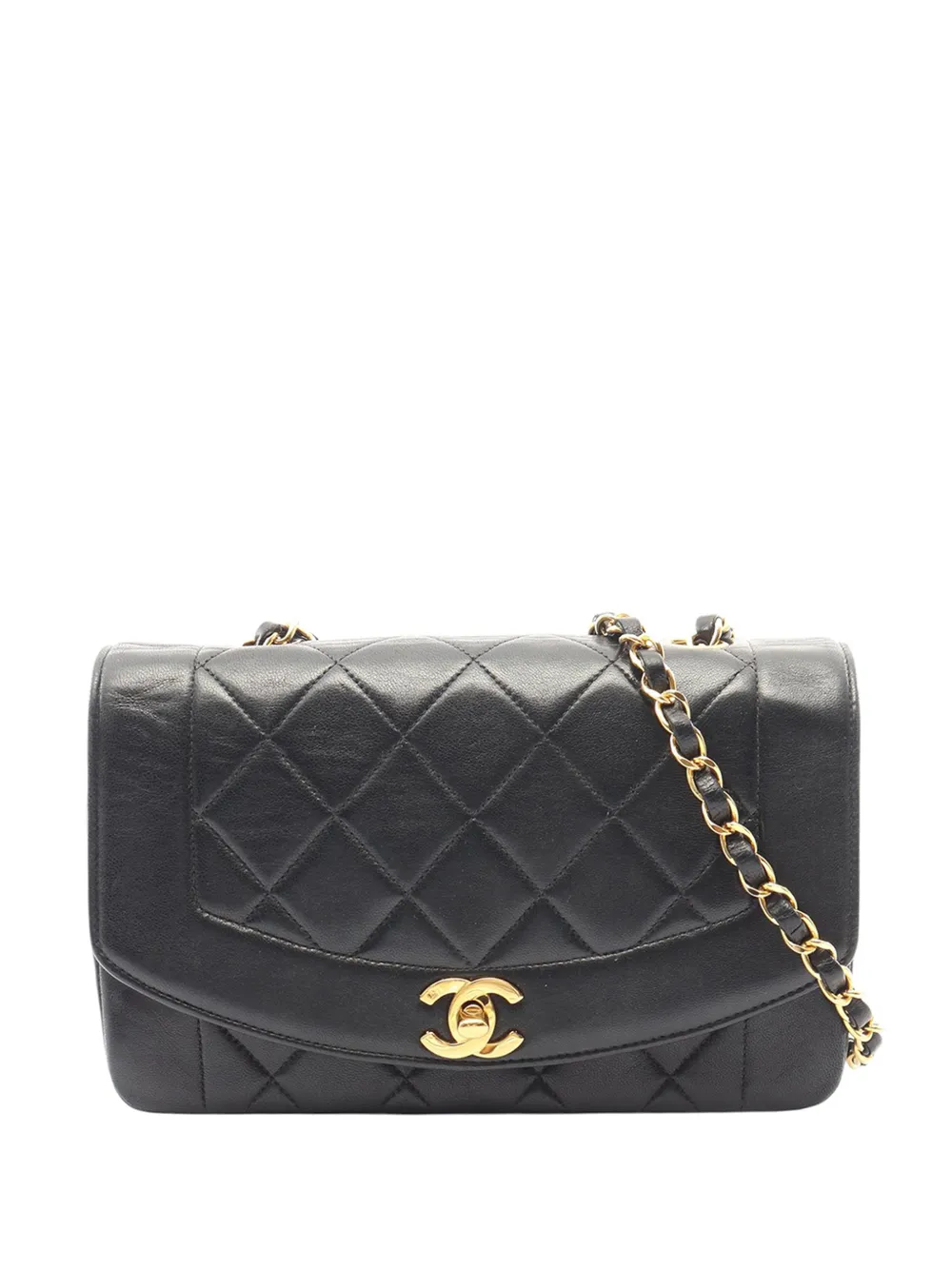 CHANEL Pre-Owned 1991-1994 Small Lambskin Diana Flap crossbody bag - Black