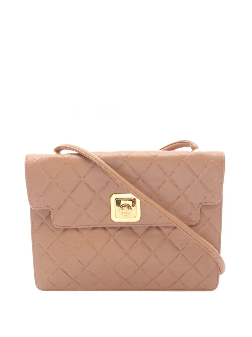 CHANEL Pre-Owned 1989-1991 CC Quilted Lambskin Flap Bag shoulder bag - Brown