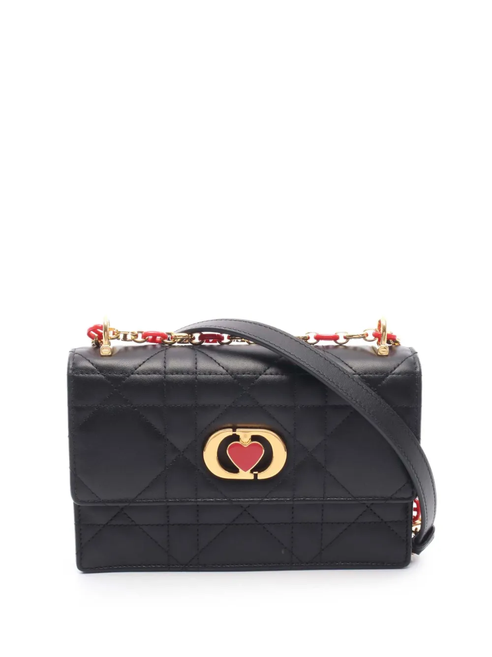 Christian Dior Pre-Owned 2010-2026 DiorAmour Mini Lambskin Macrocannage Miss Caro crossbody bag - Nero
