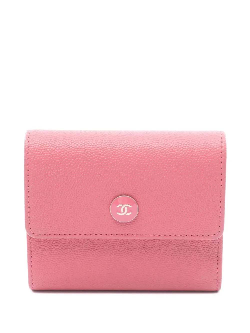 CHANEL Pre-Owned 2016-2017 Caviar CC Trifold Wallet small wallets - Pink