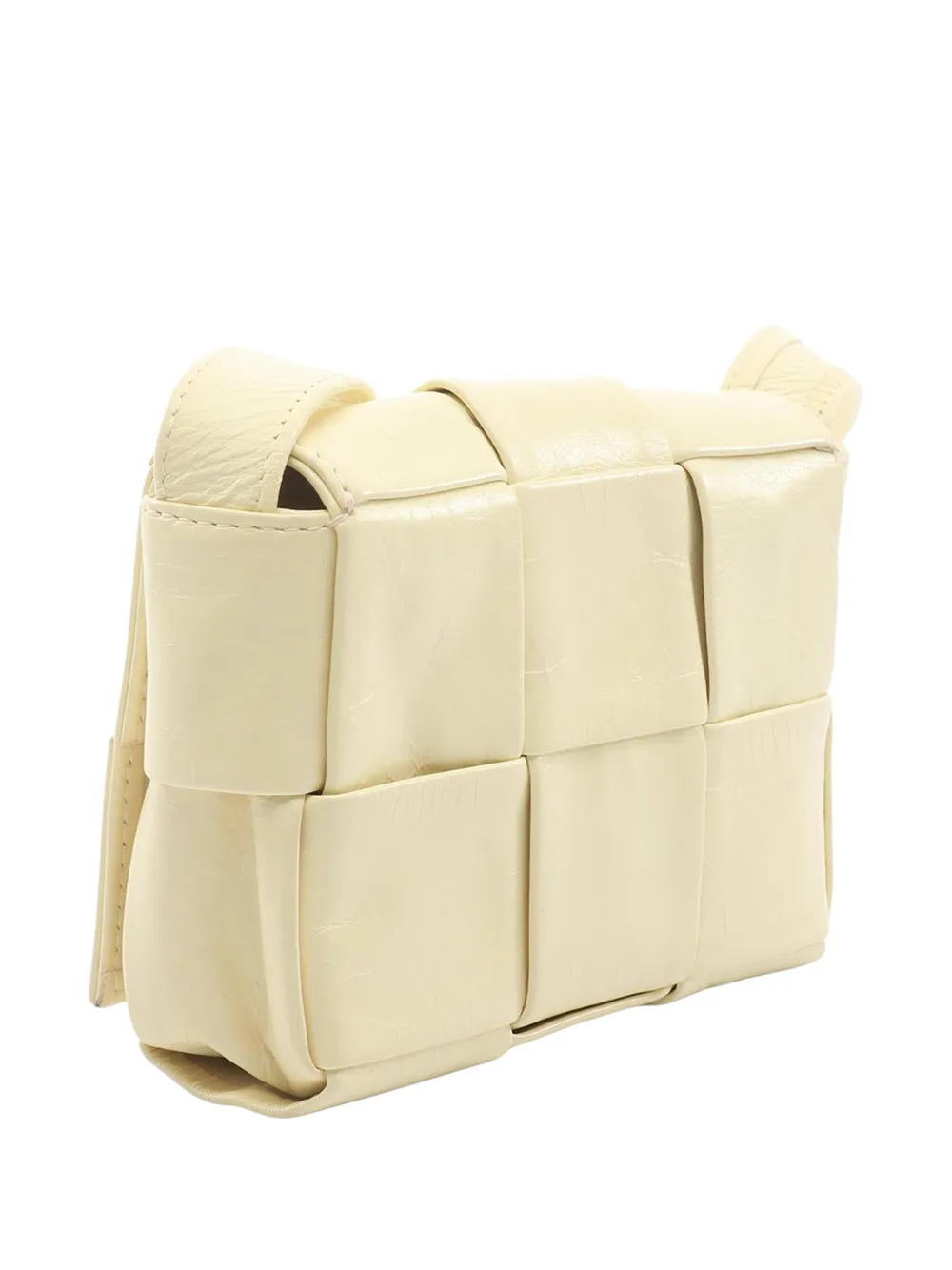  Bottega Veneta Pre-owned Mini Sac à Bandoulière Cassette En Cuir Nappa Maxi Intrecciato (2012-2026) - Jaune 