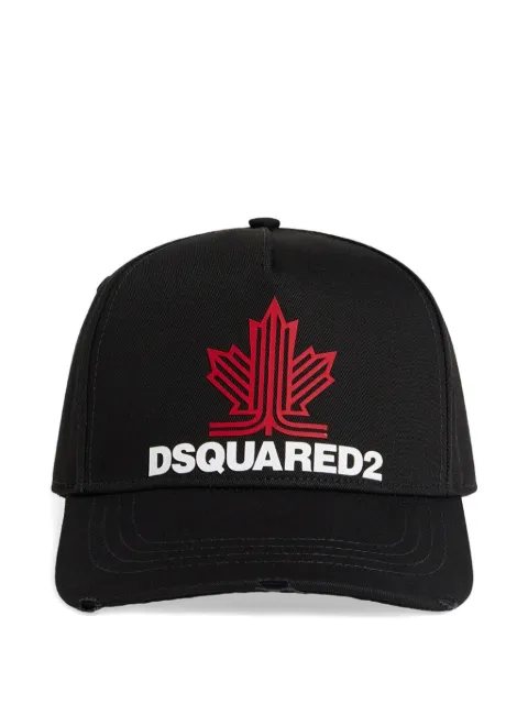 DSQUARED2 logo-print distressed baseball cap
