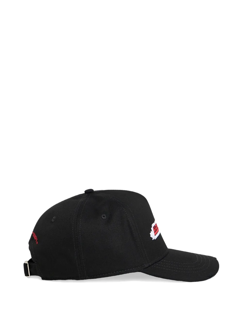 DSQUARED2 Gerafelde honkbalpet met geborduurd logo Zwart