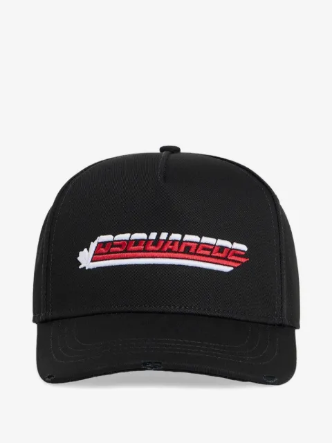 DSQUARED2 logo-embroidered distressed baseball cap