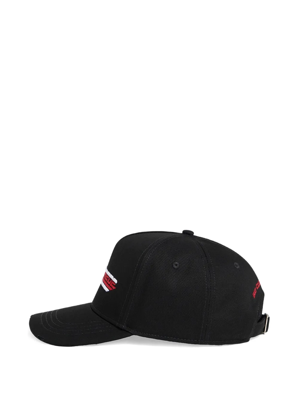 DSQUARED2 Gerafelde honkbalpet met geborduurd logo Zwart