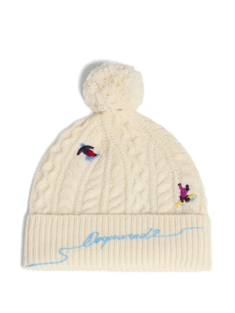 DSQUARED2 cable-knit pompom beanie hat