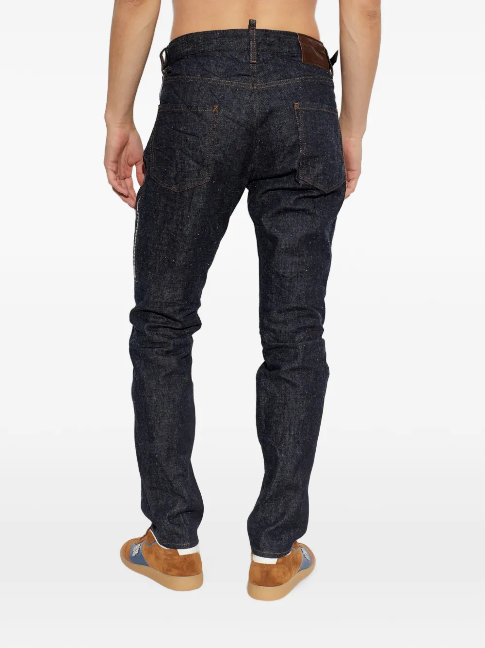 DSQUARED2 Katoenen jeans met riemlussen Blauw