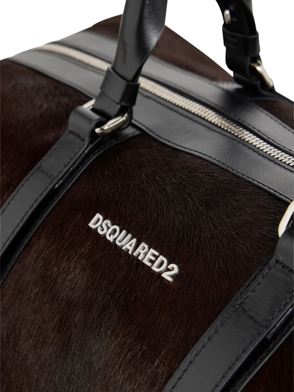 DSQUARED2 Après Ski leren duffeltas Bruin