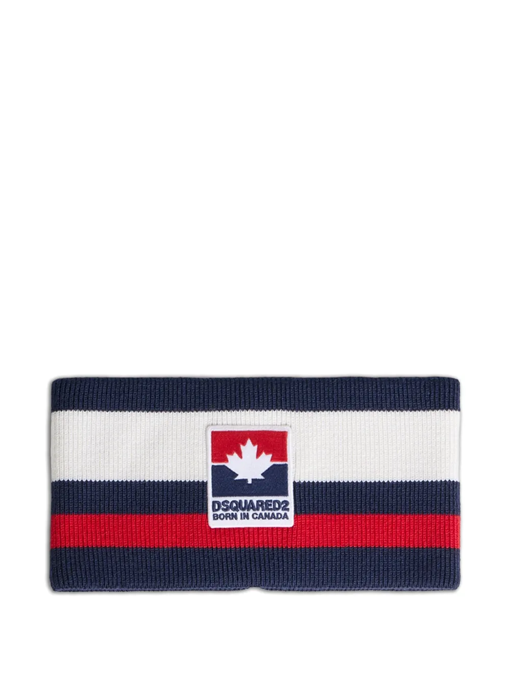 DSQUARED2 Maple Leaf striped wool headband - Blu