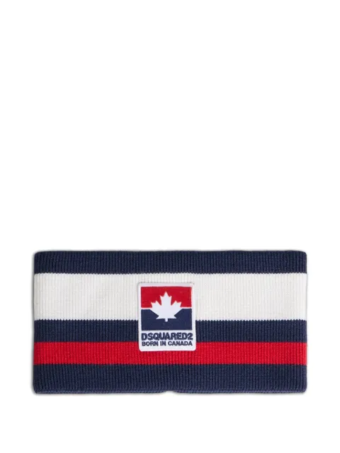 DSQUARED2 Maple Leaf striped wool headband