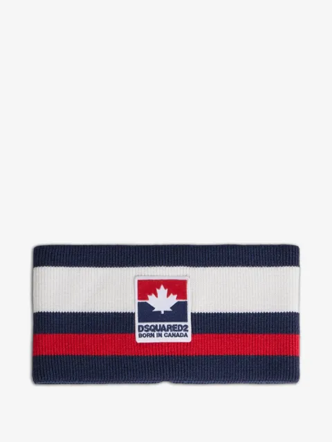 DSQUARED2 Maple Leaf striped wool headband