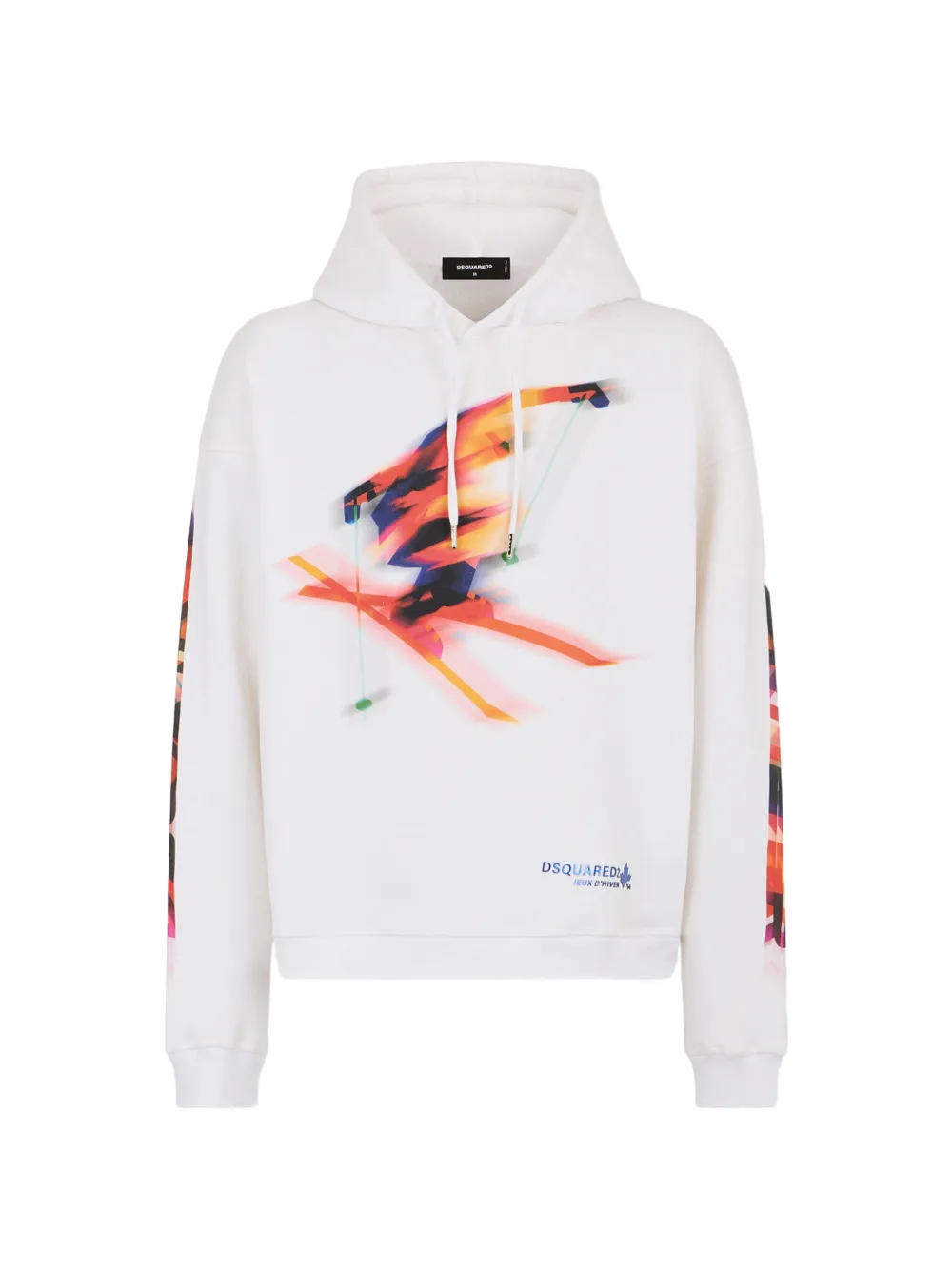 DSQUARED2 graphic-print drawstring cotton hoodie