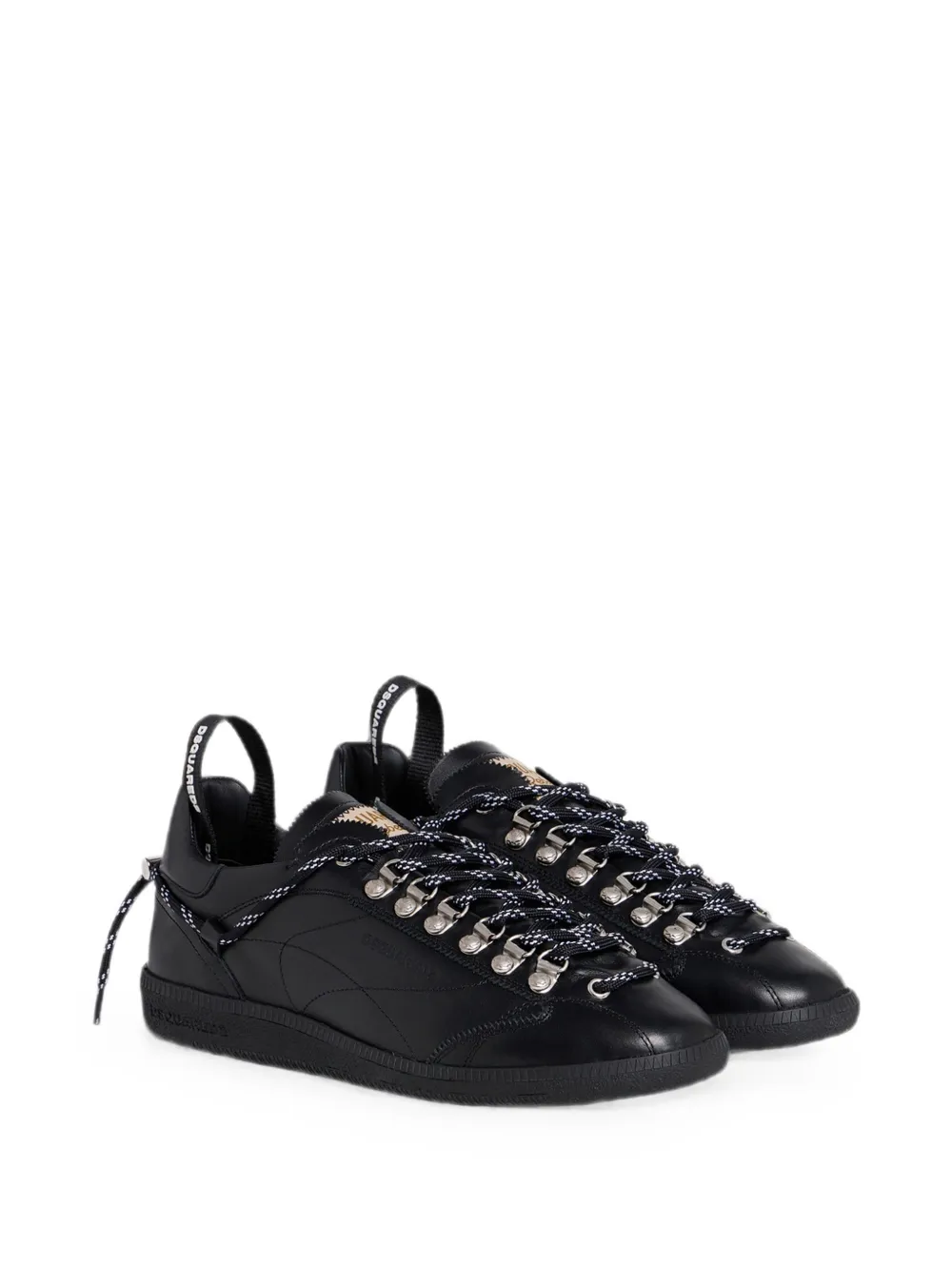 DSQUARED2 Rebels leren sneakers Zwart
