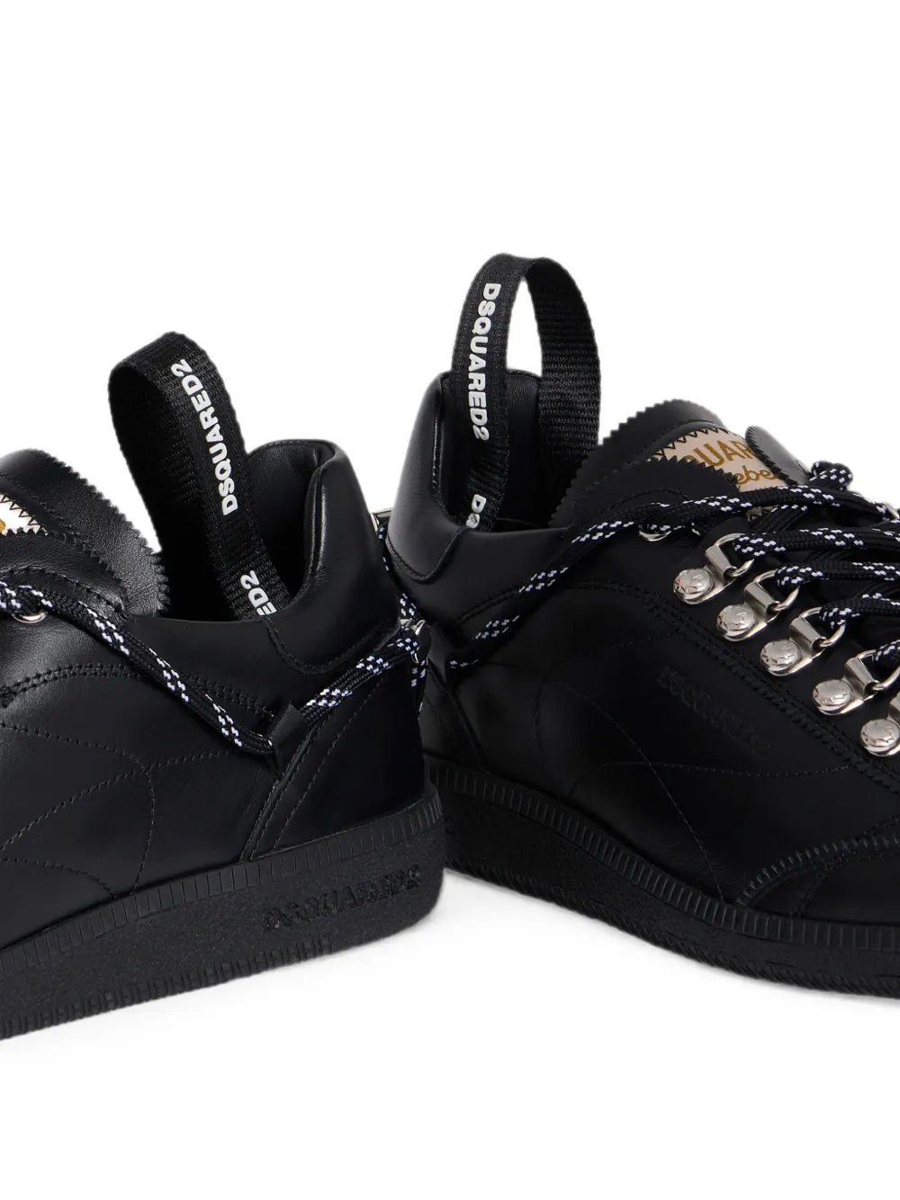 DSQUARED2 Rebels leren sneakers Zwart