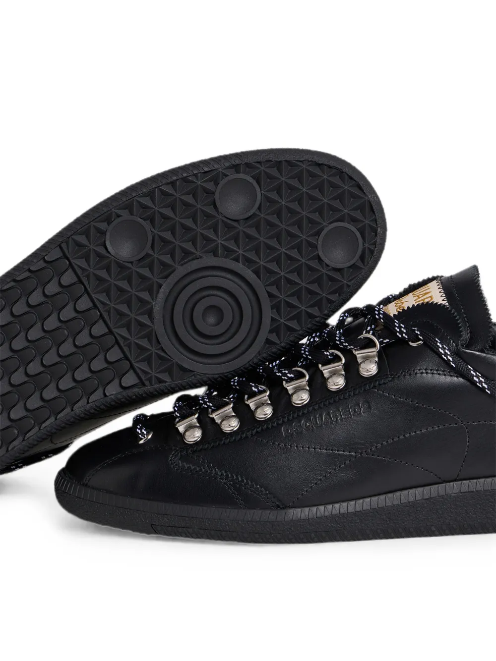 DSQUARED2 Rebels leren sneakers Zwart