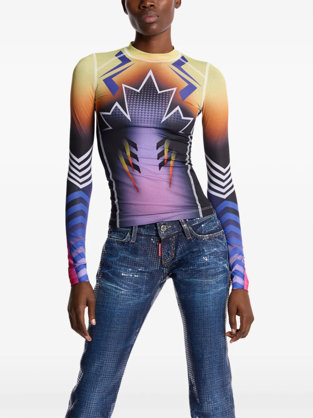 DSQUARED2 T-shirt met print Paars