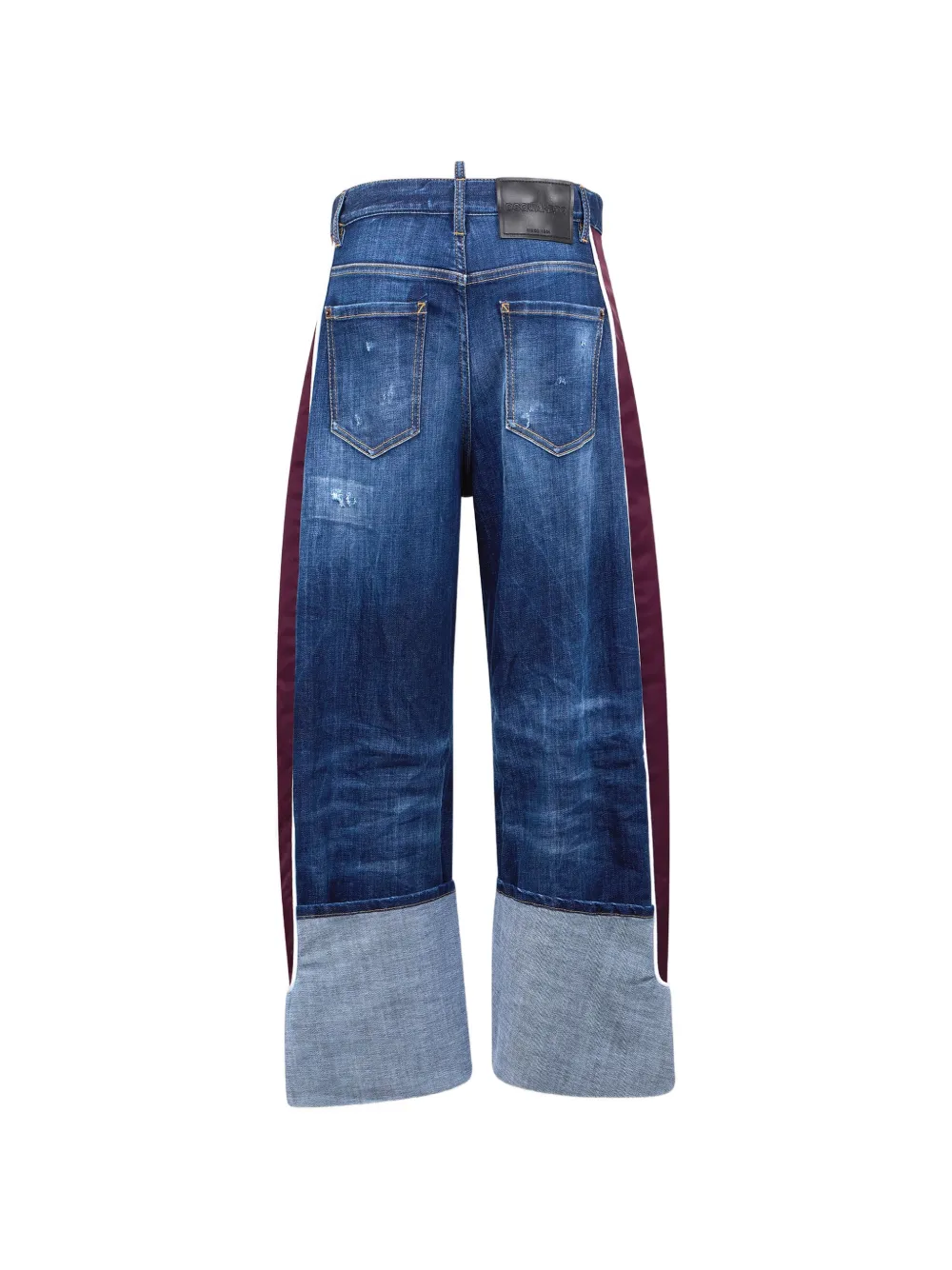 DSQUARED2 Dark Easy 80's Couture Kawaii gerafelde denim jeans met zijstreep Blauw