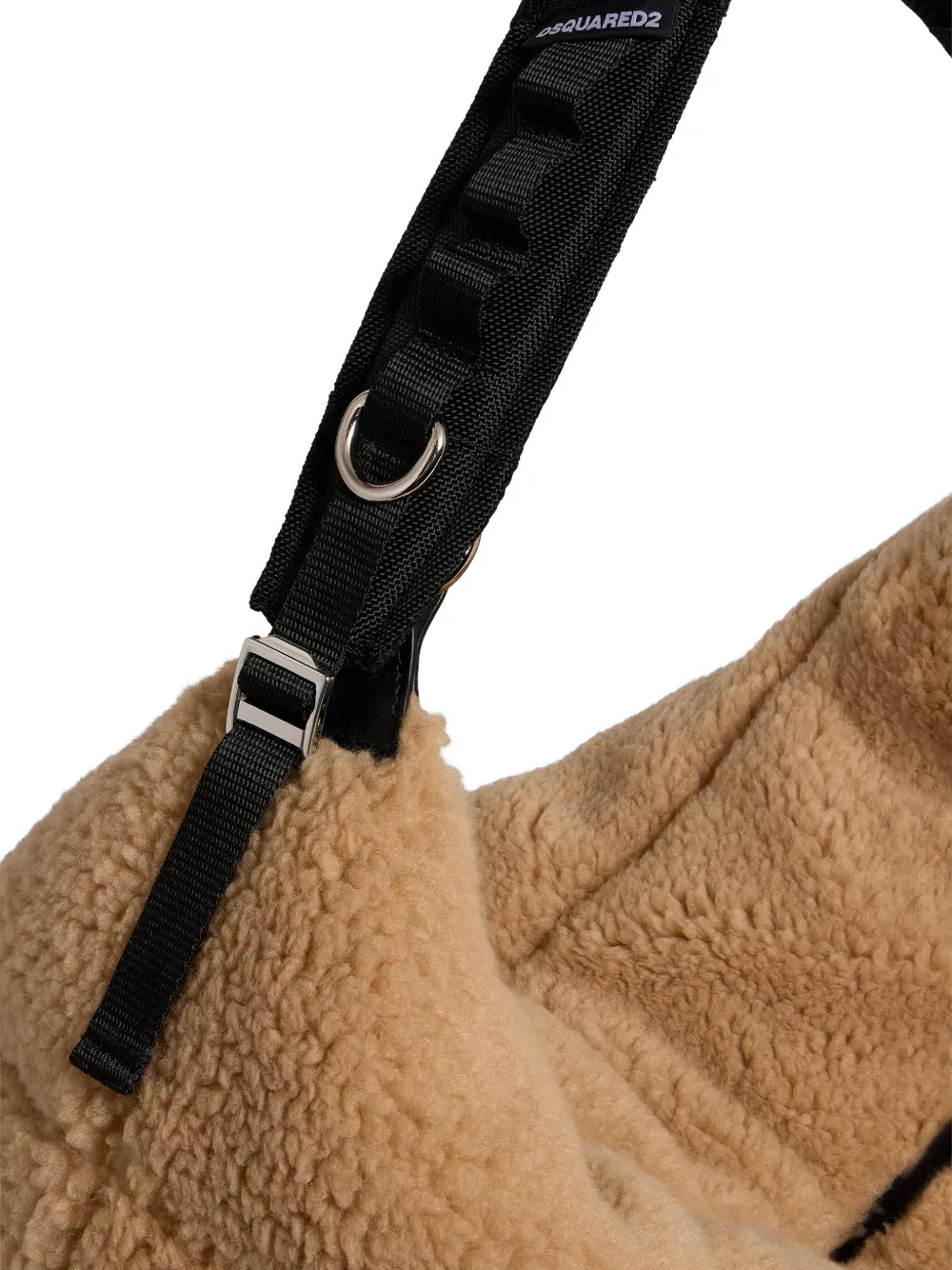 DSQUARED2 Après Ski schoudertas met fleece textuur Beige