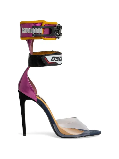 DSQUARED2 metallic leather touch-strap sandals