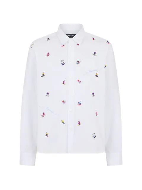 DSQUARED2 skier-embroidered cotton shirt